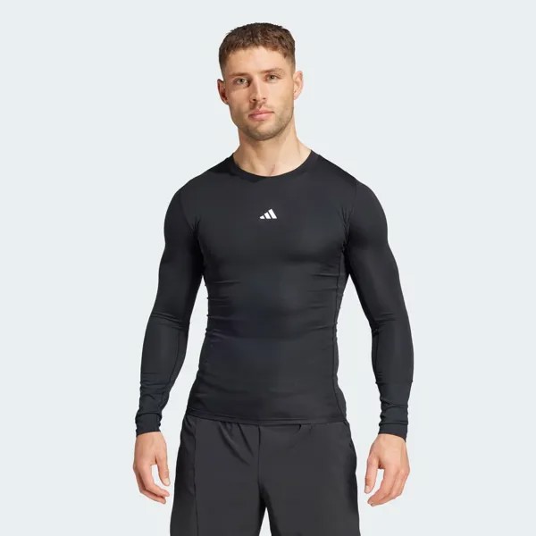 Компрессионная футболка с длинными рукавами Techfit для тренировок Adidas, цвет Black