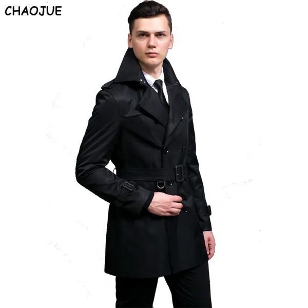 Женский двубортный черный Тренч, бежевые весенние приталенные куртки, Мужское пальто средней длины, распродажа, бесплатная доставка
