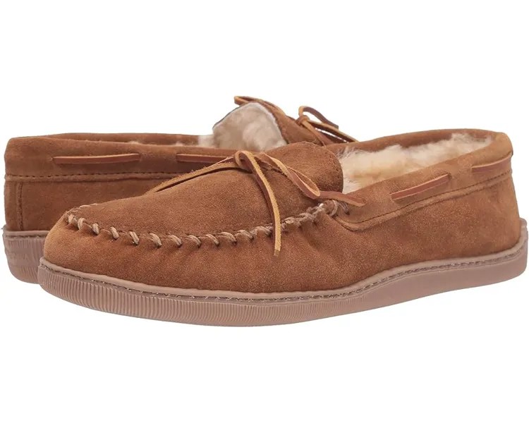 Тапочки Minnetonka Sheepskin Hardsole Moc, цвет Golden Tan