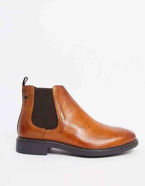 Светло-коричневые кожаные ботинки челси Base London-Коричневый цвет