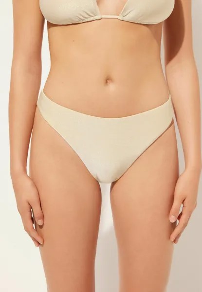 Плавки бикини Calzedonia, слоновая кость с золотистым отблеском кокосово-белый