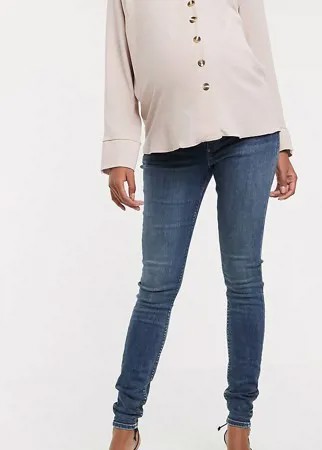 Темные джинсы скинни с завышенной талией ASOS DESIGN Maternity Tall ridley-Синий