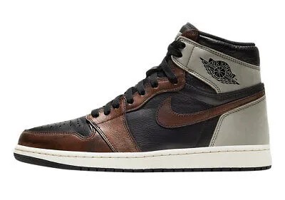 Мужские кроссовки Jordan 1 Retro High OG Patina Black/Fresh Mint-Light Army (555088 033)