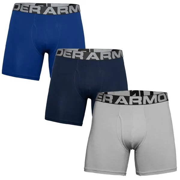 Боксеры Under Armour Boxershorts Charged Cotton 6in 3 Pack, синий