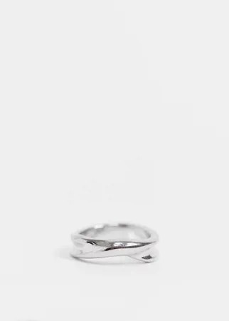 Серебристое кольцо с абстрактным дизайном ASOS DESIGN-Серебристый