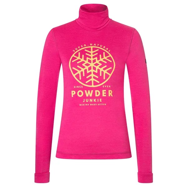 Лонгслив Super Natural Women's Powder Junkie Turtle, цвет Fuchsia Red/Illuminating
