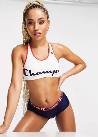 Белый укороченный топ-бюстгальтер Shock Absorber x Champion-Разноцветный