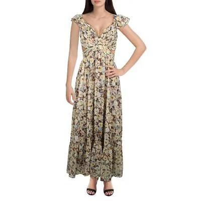 ASTR the Label Женское коричневое многоуровневое вечернее платье с цветочным принтом S BHFO 7068