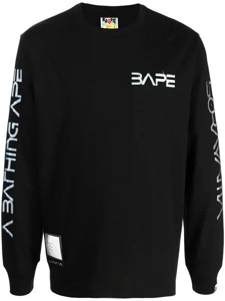 A BATHING APE® топ с длинными рукавами и логотипом