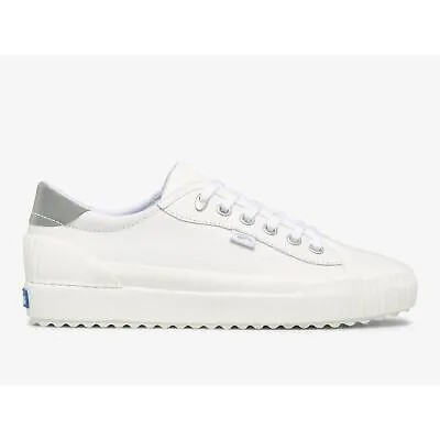 Keds Женские кожаные кроссовки Demi TRX White Silver 5 M Fashion Sneakers Leather