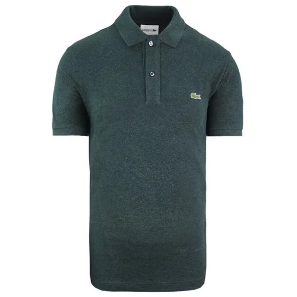 Приталенная мужская зеленая рубашка поло Lacoste, зеленый