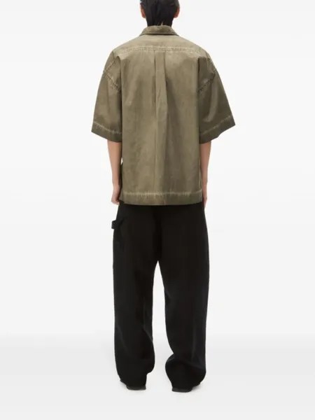 Alexander Wang рубашка с приспущенными плечами, зеленый