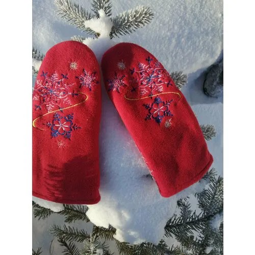 Варежки , размер 7.5, красный