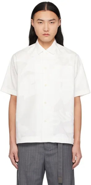 Белая рубашка с цветочным принтом Sacai