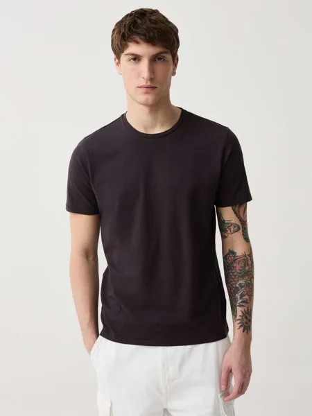 Футболка Slim-Fit из органического хлопка стрейч Ovs, цвет dark brown