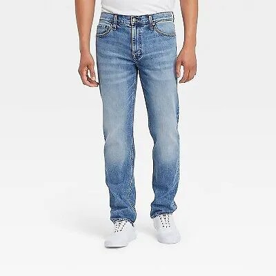 Мужские зауженные джинсы прямого кроя - Goodfellow - Co Синий индиго 38x30