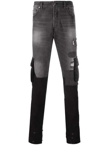 Greg Lauren X Paul & Shark узкие джинсы с карманами карго