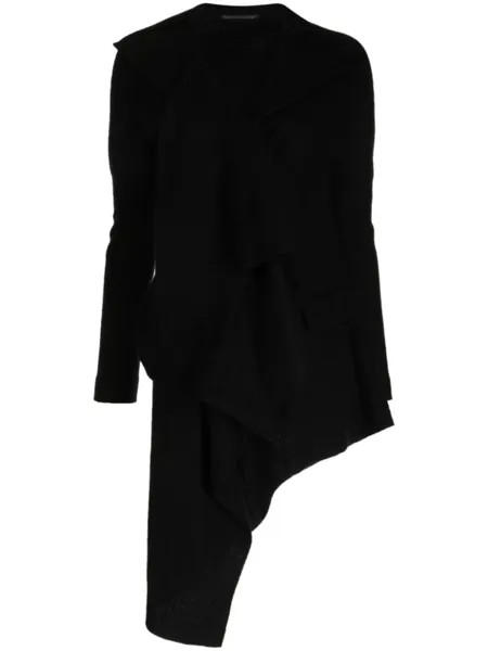 Yohji Yamamoto шерстяное пальто асимметричного кроя, черный