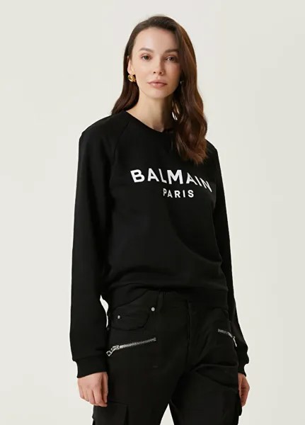 Черно-белый свитшот с логотипом Balmain