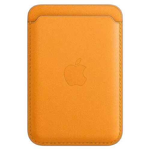 Чехол-бумажник Apple MagSafe кожаный для iPhone 12, iPhone 12 Pro, iPhone 12 Pro Max, iPhone 12 mini золотой апельсин