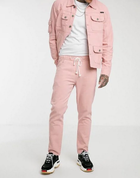 Прямые укороченные брюки розового цвета Liquor N Poker-Розовый