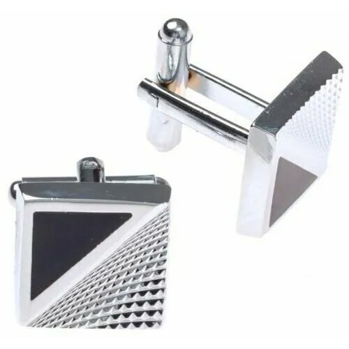Запонки WowMan Accessories, серебряный, черный
