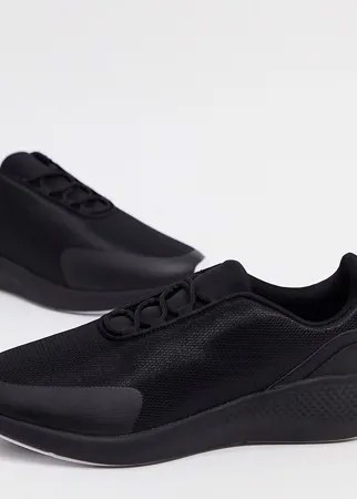 Черные сетчатые кроссовки для широкой стопы ASOS DESIGN-Черный цвет