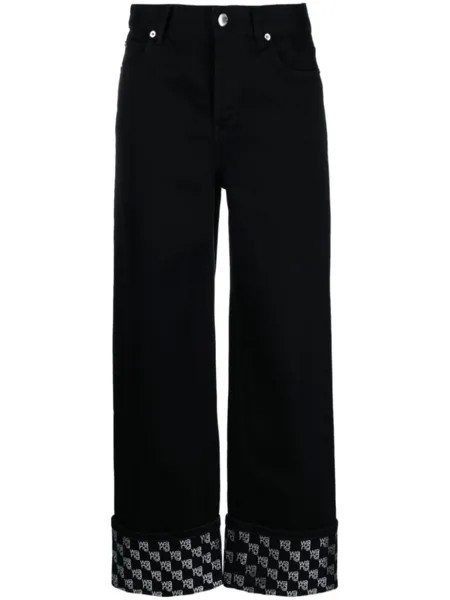 Alexander Wang широкие джинсы с логотипом, черный