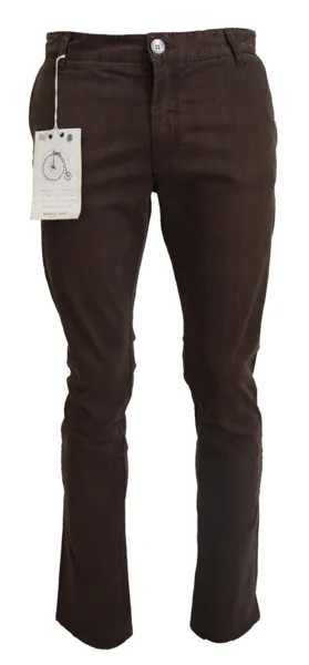 Брюки MANUEL RITZ Коричневые хлопковые зауженные повседневные мужские брюки IT46/W32/S Рекомендуемая цена 170 долларов США