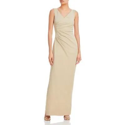 Chiara Boni Womens Aliki Beige Shimmer Maxi Evening Dress Gown 4 40 BHFO 7288