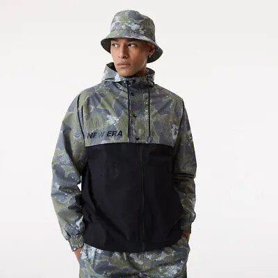 Куртка-ветровка New Era Outdoor Utility AOP мужская черная оливковая куртка цвета хаки