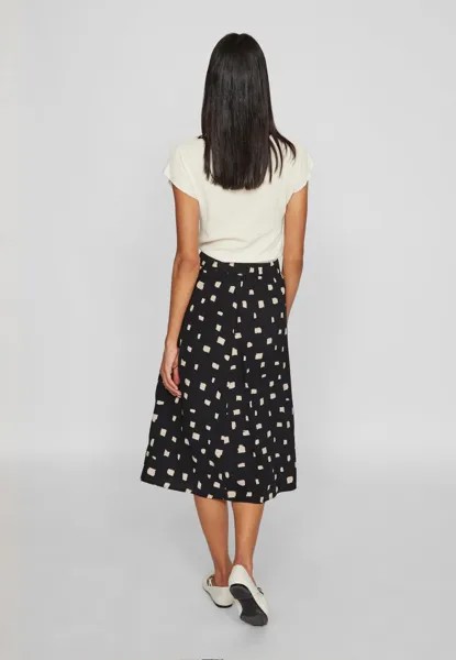 Широкая юбка в сборку VILANA MIDI SKIRT VILA, черный