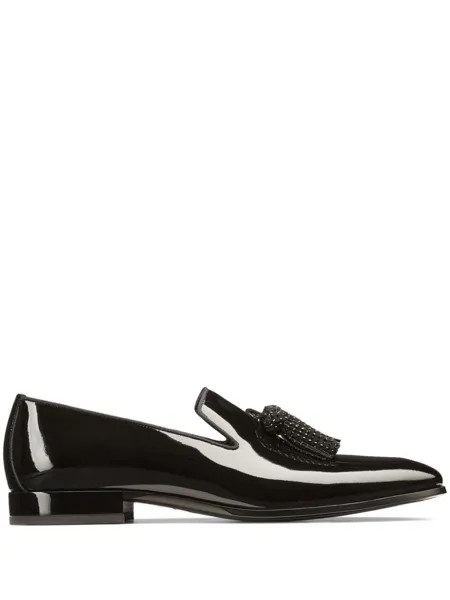 Jimmy Choo лакированные лоферы с кисточками, черный