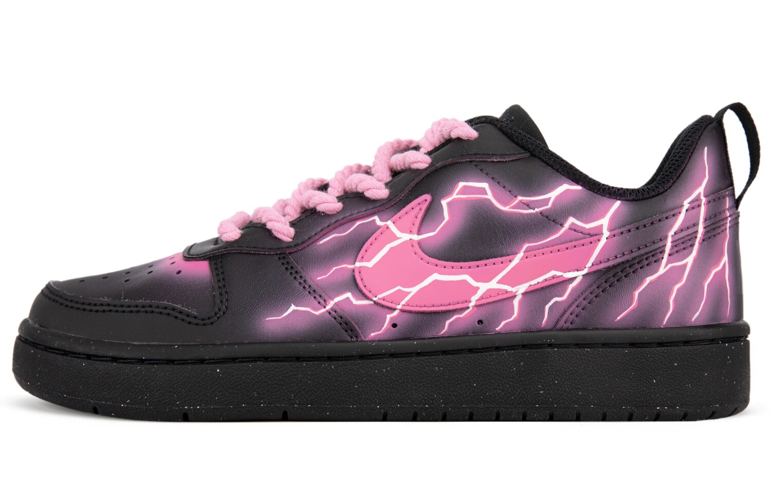 Кроссовки Nike Court Burrow Skateboarding Shoes Women's Low-top Pink, черный/розовый