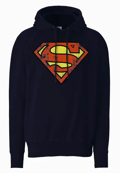 Толстовка Logoshirt Kapuzenpullover DC Superman Logo, темно-синий