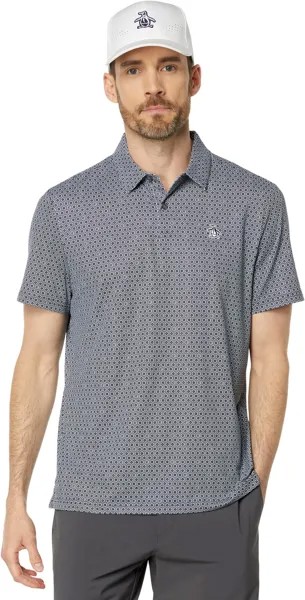 Поло All Over Heritage с цветочным принтом и геопринтом Original Penguin Golf, цвет Caviar