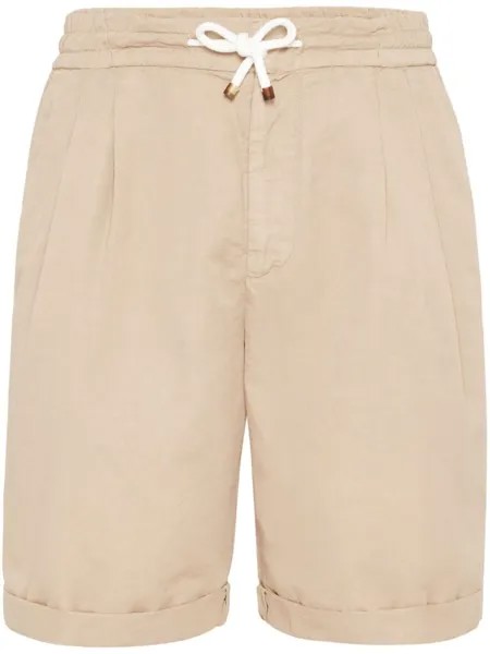 Brunello Cucinelli шорты-бермуды с кулиской, нейтральный цвет