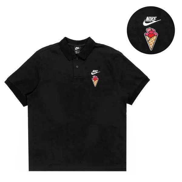 Рубашка поло унисекс черная Nike, черный