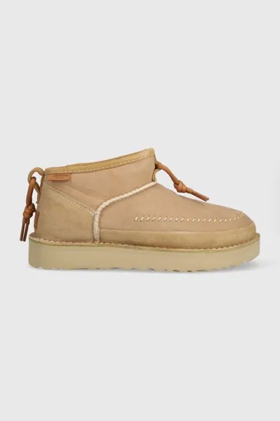 Зимние ботинки из регенерированной замши Ultra Mini Crafted Ugg, бежевый