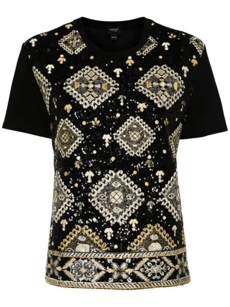 Giambattista Valli футболка, украшенная пайетками, черный