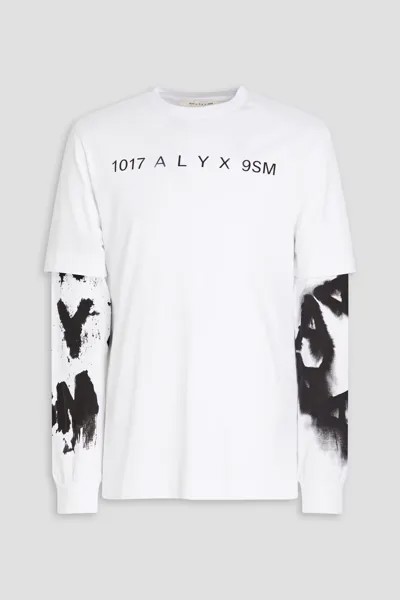 Многослойная футболка из хлопкового джерси с принтом 1017 Alyx 9Sm, белый
