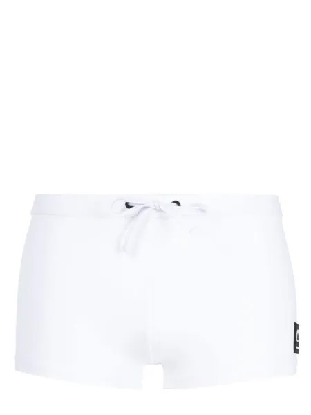 Karl Lagerfeld logo-print drawstring trunks, белый