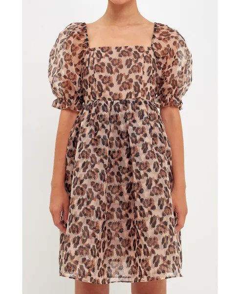 Женское леопардовое платье из органзы endless rose
