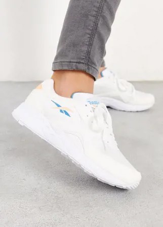 Белые кроссовки с розовой и синей отделкой Reebok Torch Hex-Белый