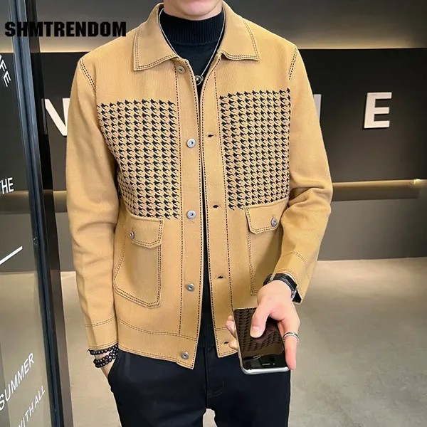 Новинка 2023, высококачественный дизайнерский брендовый роскошный модный японский мужской вязаный кардиган, свитер, повседневные пальто, куртка, Мужская одежда 3XL