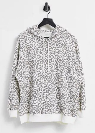 Худи с леопардовым принтом American Eagle-Белый