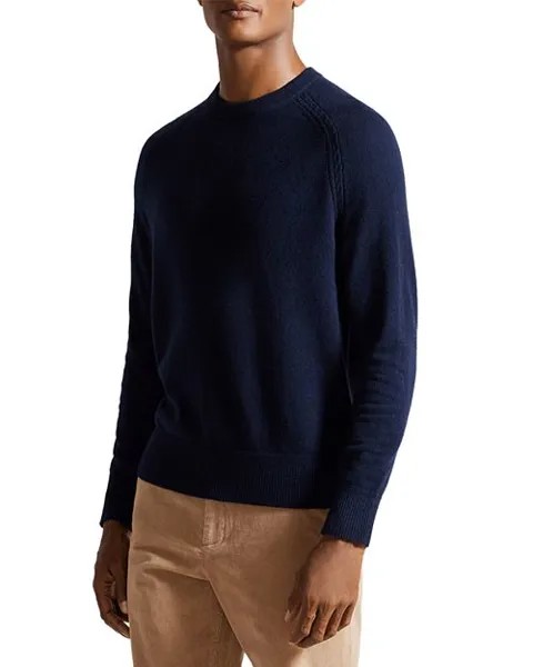 Кашемировый свитер Glant с круглым вырезом Ted Baker, цвет Blue