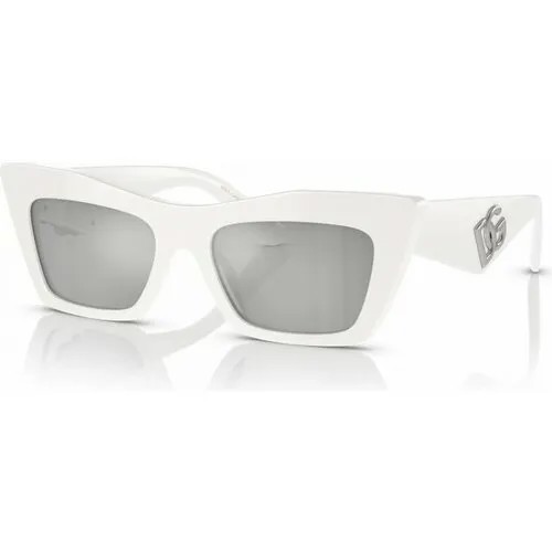 Солнцезащитные очки DOLCE & GABBANA, белый, серебряный