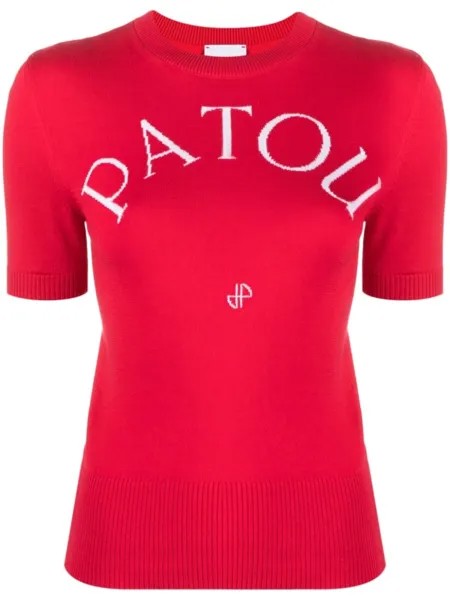 Patou топ вязки интарсия, красный
