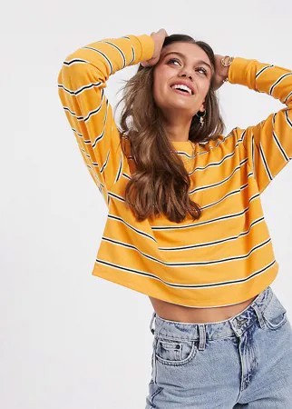 Желтый короткий лонгслив в полоску ASOS DESIGN Petite-Мульти